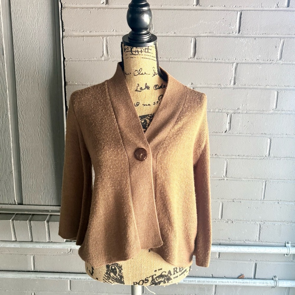 Women's Tan Sweater with Button Detail